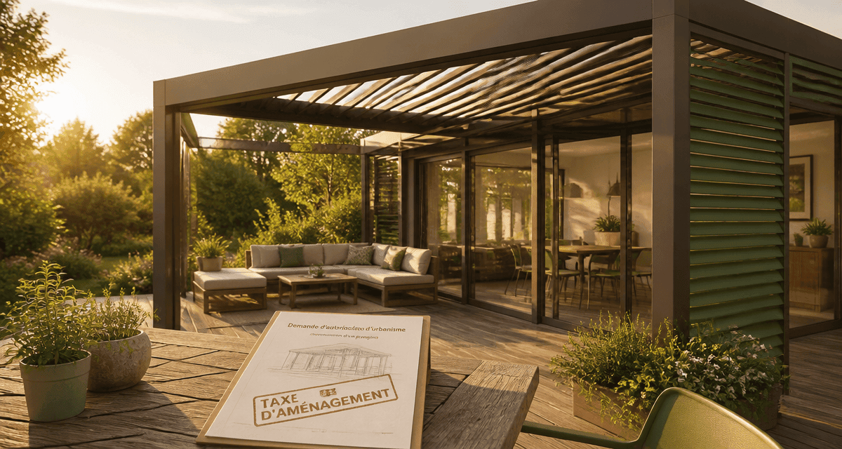 taxe pergola sur terrasse en bois avec dossier urbanisme