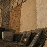 Enduit à la chaux facade en 3 couches : gobetis et finition, mur poreux
