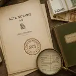 frais de notaire pour une sci sur bureau avec calculatrice et euros
