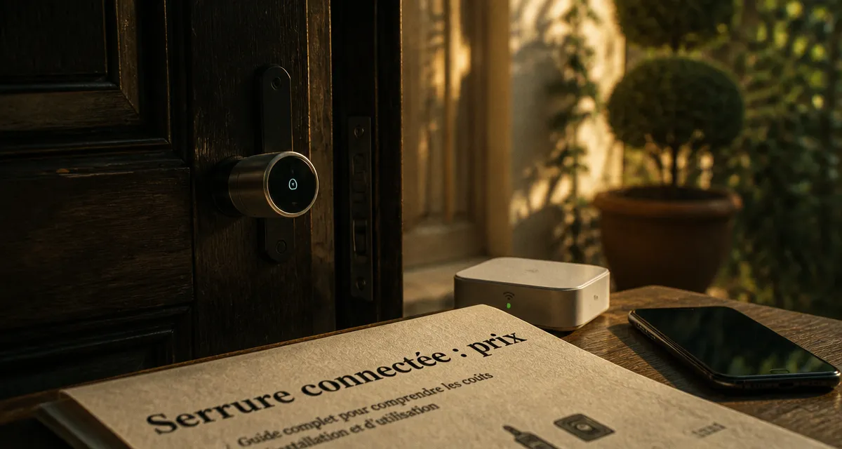 Serrure connectée prix : porte bois et passerelle Wi‑Fi