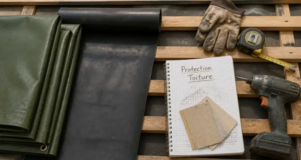 toiture en bache matériaux et outils