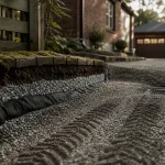 Allée carrossable pas cher en gravier, fondation et drainage