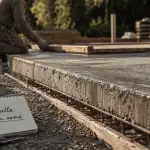Dalle en béton armé portée 6 m sur plots, chantier en cours