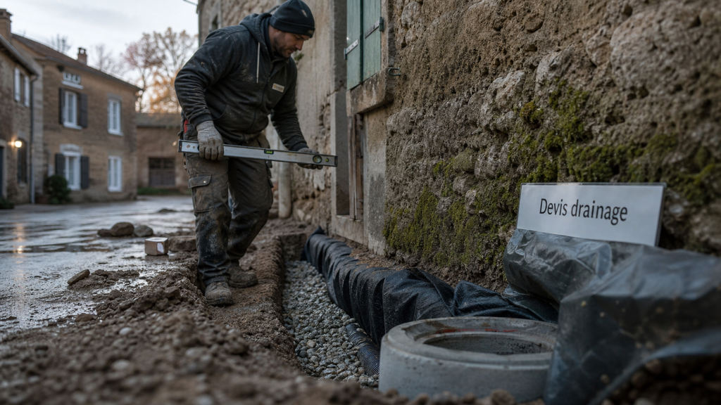 Drainage maison ancienne prix : tranchée, tuyau perforé et devis