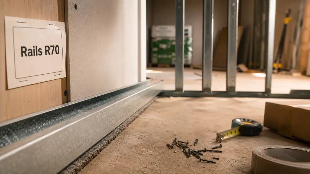 Rails pour placo R70 : rail acier et montants pour cloison isolante