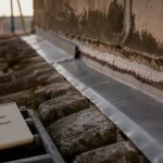 Solin pour etancheite d'un toit contre un mur : pente 2 % et détail des joints.