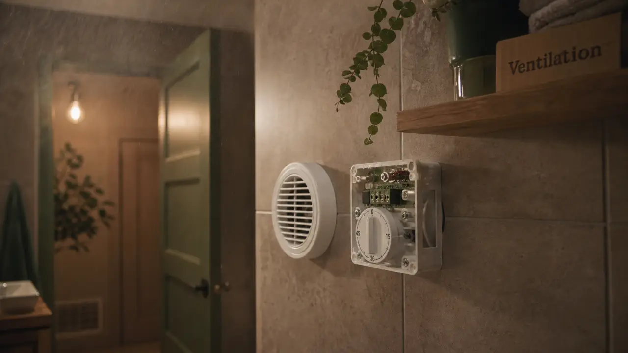 VMC extracteur : bouche d’extraction d’air en salle de bain rénovée