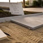 Dalle sur sable terrasse posée sur lit de sable compacté