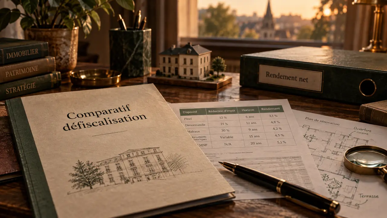 Défiscalisation immobilière comparatif : tableau rendement net