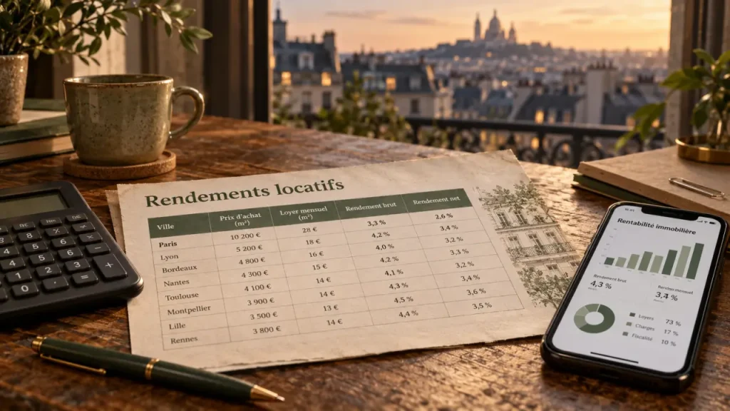 Rentabilité locative par ville : de 3,80 % à 11,3 %, que valent ces écarts ?